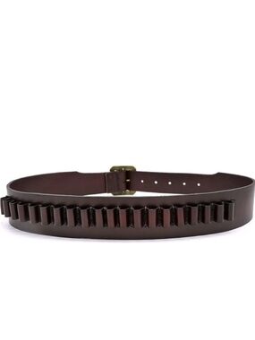 TOURBON Adjustable Leather Bandolier Pistol Cartridge Belt  Large